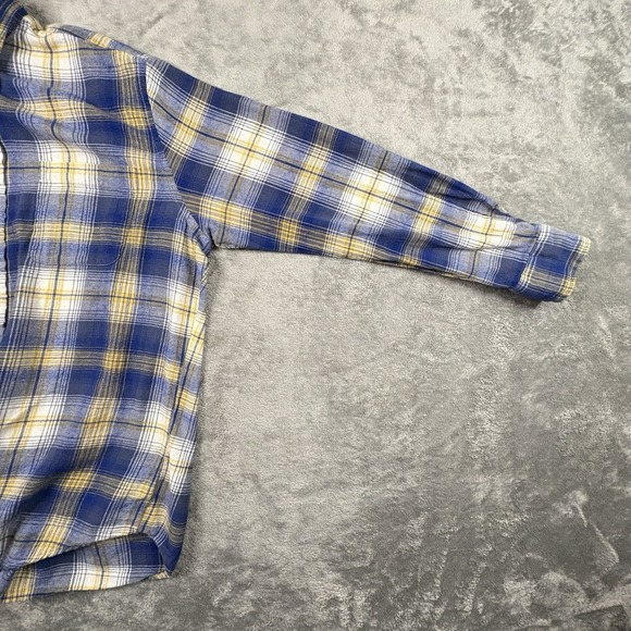 Ocean & Coast Men's L Flannel Plaid Cotton LS Button Up Shirt SEE DESCRIPTION - Picture 10 of 14
